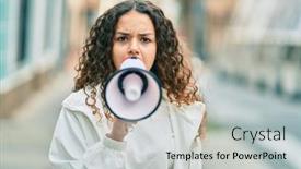  Presentation with angry child - Presentation design featuring hispanic-child-girl-shouting-angry background and a light gray colored foreground