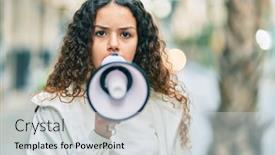  Presentation with angry child - PPT layouts with hispanic-child-girl-shouting-angry background and a light gray colored foreground