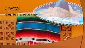  Presentation with culture - Audience pleasing slide deck consisting of hispanic culture - charro mariachi blue mexican hat backdrop and a gold colored foreground