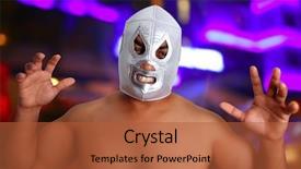  Presentation with wrestling - Beautiful slide deck featuring hispanic culture - mexican wrestling mask silver fighter backdrop and a red colored foreground