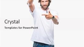  Presentation with cyclist - Beautiful slides featuring hispanic cyclist man wearing safety backdrop and a white colored foreground