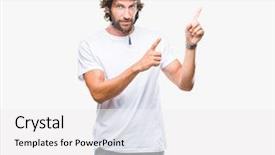  Presentation with cyclist - Slide deck enhanced with hispanic cyclist man wearing safety background and a white colored foreground