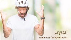  Presentation with cyclist - Slide deck featuring hispanic cyclist man wearing safety background and a lemonade colored foreground