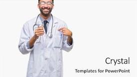  Presentation with child drinking water from glass - Presentation design featuring hispanic doctor man drinking glass background and a  colored foreground