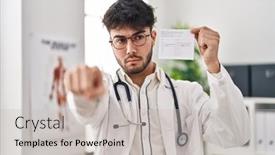  Presentation with record - Theme consisting of hispanic-doctor-man-with-beard background and a  colored foreground