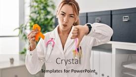  Presentation with awareness - Slide deck having hispanic-doctor-woman-holding-awareness background and a  colored foreground