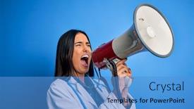  Presentation with protest - Amazing presentation theme having hispanic-doctor-woman-wearing-medical backdrop and a teal colored foreground