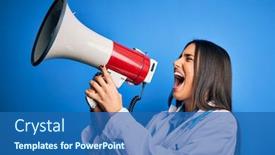  Presentation with medical - Presentation theme consisting of hispanic-doctor-woman-wearing-medical background and a ocean colored foreground