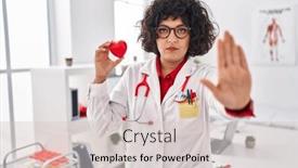  Presentation with defense - Presentation design with hispanic-doctor-woman-with-curly background and a lemonade colored foreground