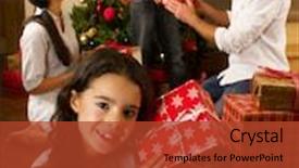  Presentation with gifs christmas - Colorful theme enhanced with hispanic family exchanging gifts at christmas backdrop and a red colored foreground