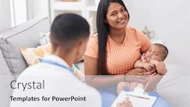  Presentation with medic - Presentation theme enhanced with hispanic-family-having-medic-consultation background and a white colored foreground