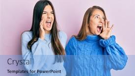  Presentation with communication family - Colorful PPT theme enhanced with hispanic-family-of-mother backdrop and a light blue colored foreground