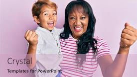  Presentation with love mother - Beautiful theme featuring hispanic-family-of-mother backdrop and a soft green colored foreground