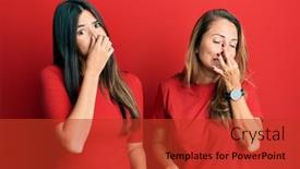  Presentation with bad breath - Presentation design consisting of hispanic-family-of-mother background and a red colored foreground