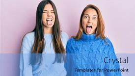  Presentation with winter family - Slide set consisting of hispanic-family-of-mother background and a teal colored foreground