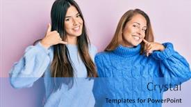  Presentation with family talking - Cool new PPT layouts with hispanic-family-of-mother backdrop and a teal colored foreground