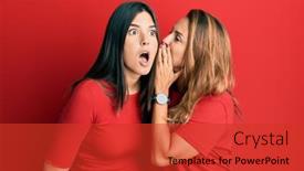  Presentation with talk - Colorful presentation design enhanced with hispanic-family-of-mother backdrop and a red colored foreground