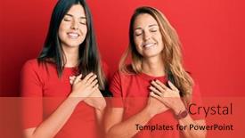  Presentation with family health - Slide set enhanced with hispanic-family-of-mother background and a red colored foreground