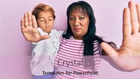  Presentation with mother love - Presentation design with hispanic-family-of-mother background and a lemonade colored foreground