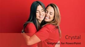  Presentation with mother love - Theme having hispanic-family-of-mother background and a red colored foreground