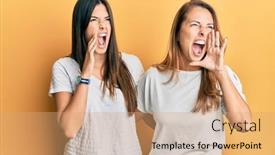  Presentation with family communication - Colorful theme enhanced with hispanic-family-of-mother backdrop and a coral colored foreground