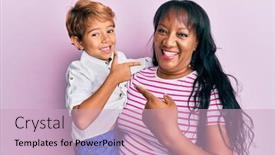  Presentation with mother love - Slide set having hispanic-family-of-mother background and a soft green colored foreground