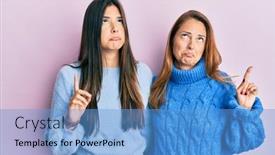  Presentation with winter family - Slide deck with hispanic-family-of-mother background and a teal colored foreground