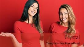  Presentation with comparison - Beautiful PPT theme featuring hispanic-family-of-mother backdrop and a red colored foreground