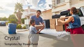  Presentation with las vegas - Slide deck consisting of hispanic family unloading pickup truck background and a light gray colored foreground