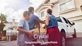  Presentation with las vegas - Beautiful presentation design featuring hispanic family unloading pickup truck backdrop and a tawny brown colored foreground