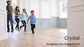  Presentation with new home - Amazing presentation theme having hispanic family viewing potential new backdrop and a soft green colored foreground
