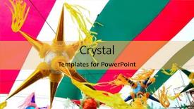  Presentation with mexico flag - Theme consisting of hispanic flags - mexican colorful pinata in mexico background and a yellow colored foreground