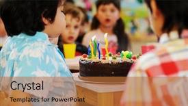  Presentation with children birthday - Colorful PPT layouts enhanced with hispanic food - many children having fun backdrop and a red colored foreground