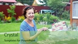  Presentation with cooking - Amazing presentation having hispanic food - mature woman cooking backdrop and a  colored foreground
