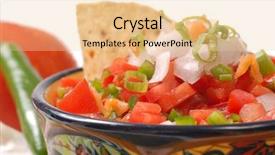  Presentation with food tortilla - Colorful slide deck enhanced with hispanic food - spicy salsa with tortilla chips backdrop and a lemonade colored foreground