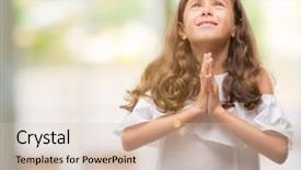  Presentation with praying hands - Theme with hispanic girl begging and praying background and a  colored foreground