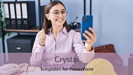  Presentation with victory - Presentation theme having hispanic-girl-looking-at-blueprints background and a soft green colored foreground