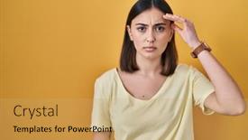  Presentation with skin infection - Presentation with hispanic-girl-wearing-casual-t background and a yellow colored foreground