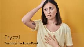  Presentation with fever - Slide deck enhanced with hispanic-girl-wearing-casual-t background and a yellow colored foreground