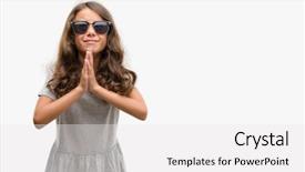  Presentation with emotions face speech - Cool new presentation with hispanic girl wearing sunglasses begging backdrop and a  colored foreground