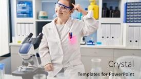  Presentation with great idea - Presentation theme with hispanic-girl-with-down-syndrome background and a light gray colored foreground