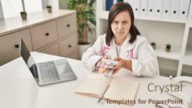  Presentation with sad girl - Presentation enhanced with hispanic-girl-with-down-syndrome background and a lemonade colored foreground