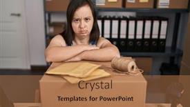  Presentation with attitude - PPT theme having hispanic-girl-with-down-syndrome background and a coral colored foreground