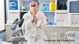  Presentation with hands down - Theme having hispanic-girl-with-down-syndrome background and a light gray colored foreground