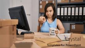  Presentation with ecommerce - Slide set featuring hispanic-girl-with-down-syndrome background and a coral colored foreground