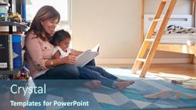  Presentation with childrens - Amazing presentation theme having hispanic-grandmother-and-granddaughter-sitting backdrop and a ocean colored foreground