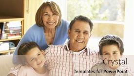  Presentation with grandparents - Presentation theme consisting of hispanic-grandparents-with-grandchildren-relaxing background and a soft green colored foreground