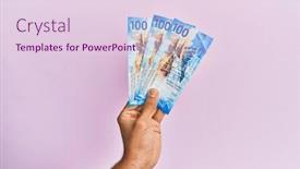  Presentation with banknotes - Theme having hispanic-hand-holding-100-swiss background and a lemonade colored foreground