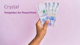  Presentation with hand holding pencil - PPT layouts having hispanic-hand-holding-50-colombian background and a lemonade colored foreground