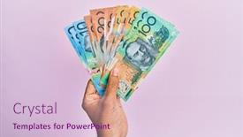  Presentation with australian - PPT theme consisting of hispanic-hand-holding-australian-dollars background and a lemonade colored foreground